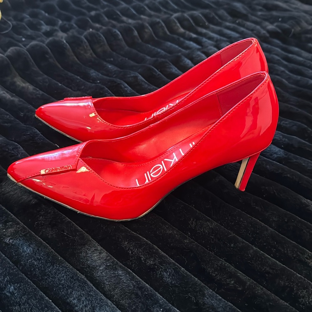 Calvin Klein Patent Red Heels